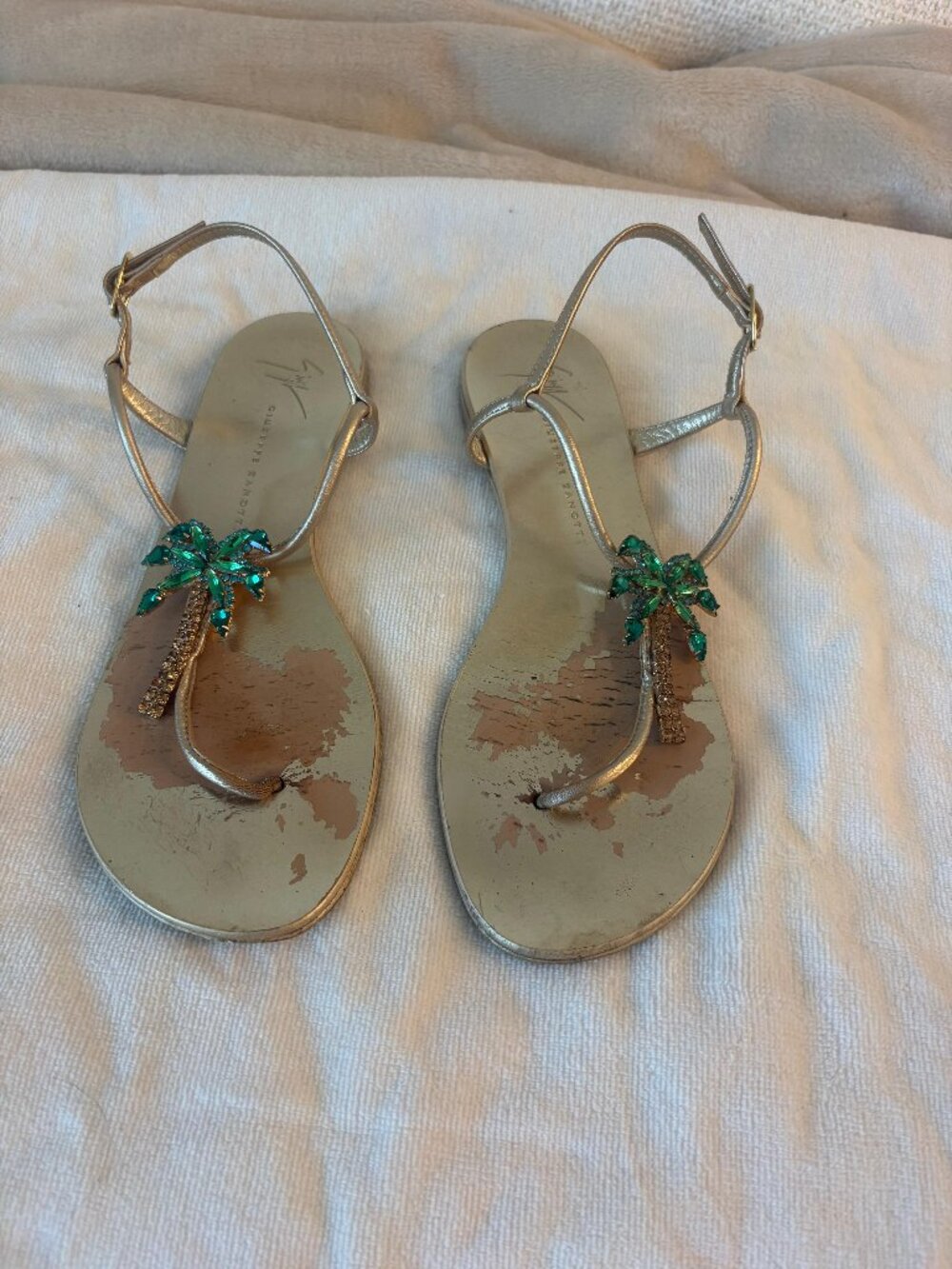 Giuseppe Zanotti Venice Beach sandals with crystal details. Size 36. Worn on the